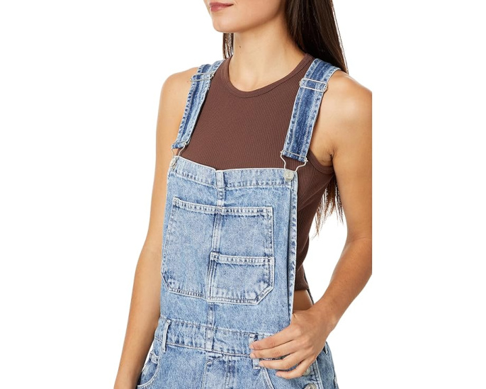 Free People Джинсовый комбинезон Ziggy в светлой стирке
