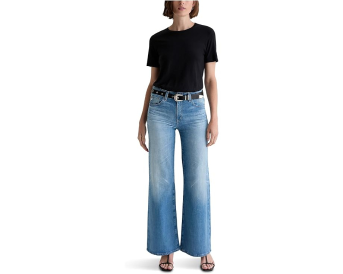 Джинсы AG Jeans Saige Mid Rise Wide Leg с широкой штаниной