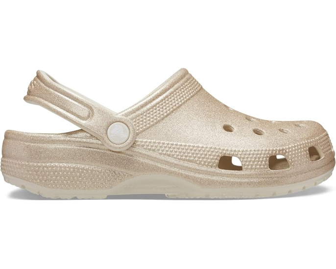 Кроксы Classic Clog с блестками и регулируемым ремешком