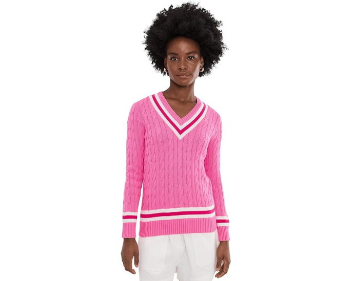 Свитер Lilly Pulitzer Brockton с вязкой косой и полосками
