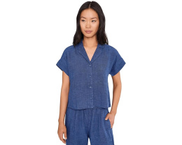 Рубашка Eileen Fisher Petite с отложным воротником из выстиранного органического льна