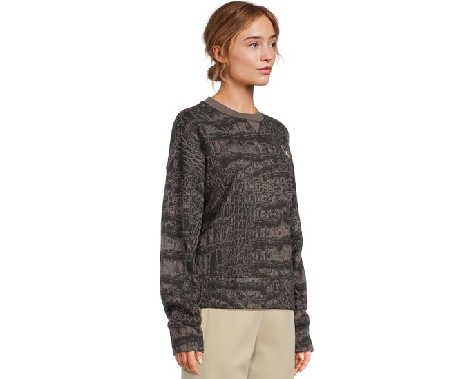 Свободный свитшот adidas by Stella McCartney с принтом крокодила и длинными рукавами