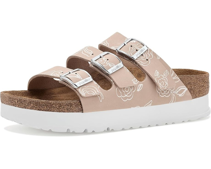 Босоножки Birkenstock Papillio Florida Platform с принтом на платформе