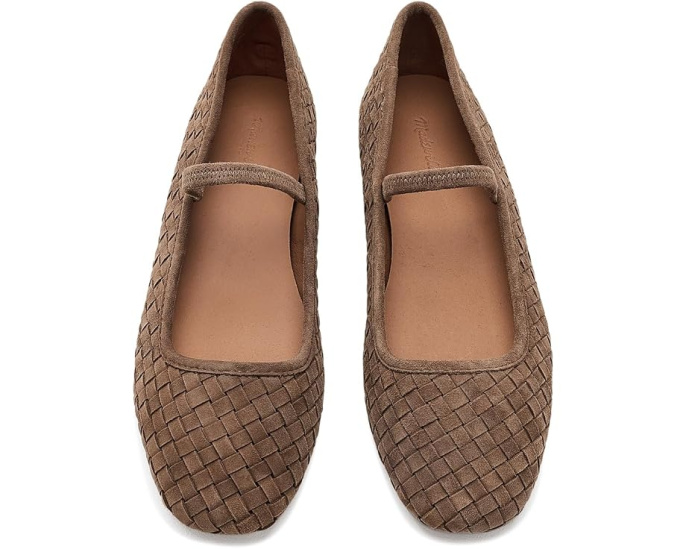 Туфли Madewell Greta Elastic Mary Jane из тисненой замши