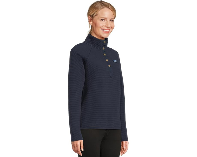 L.L.Bean Свитер Lakewashed Ottoman Knit с кнопками на воротнике