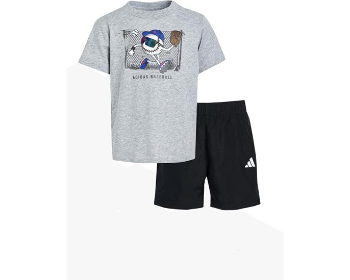 Детский комплект adidas Kids из футболки с принтом и коротких шорт с эластичным поясом