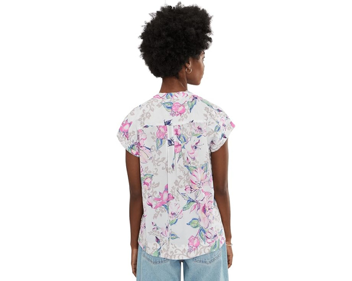 Топ Tommy Bahama с цветочной вышивкой и коротким рукавом