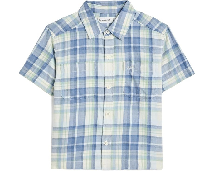 Повседневная клетчатая рубашка Boxy Woven abercrombie kids для детей