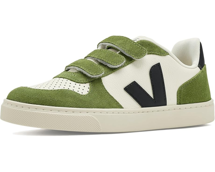 Детские кроссовки VEJA Small V-10 из экологичной кожи с застежками на липучках