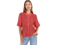 Button Front Bubble Sleeve Top