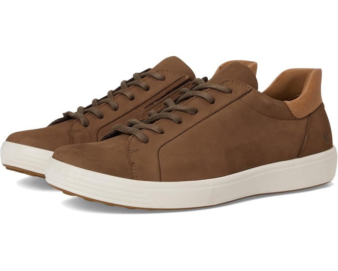 Кроссовки ECCO Soft 7 Easy Slip с кожаным верхом и эластичными шнурками