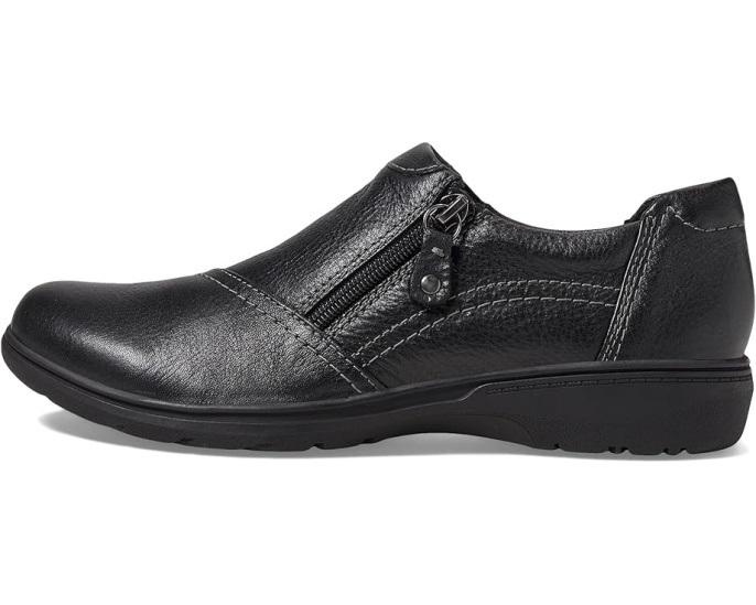 Туфли Clarks Carleigh Ray на плоской подошве с кожаным верхом и молнией