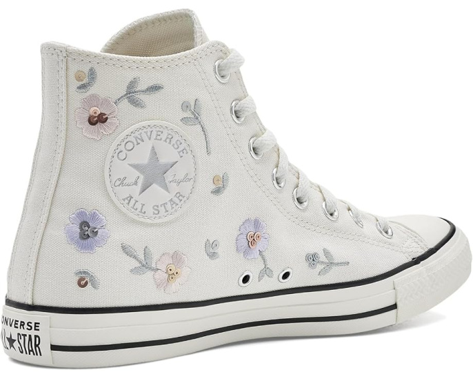 Кеды Converse Chuck Taylor All Star Sequin Flowers высокие с пайетками