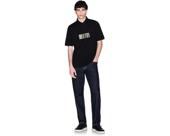 Хлопковое поло Armani Exchange с золотыми деталями