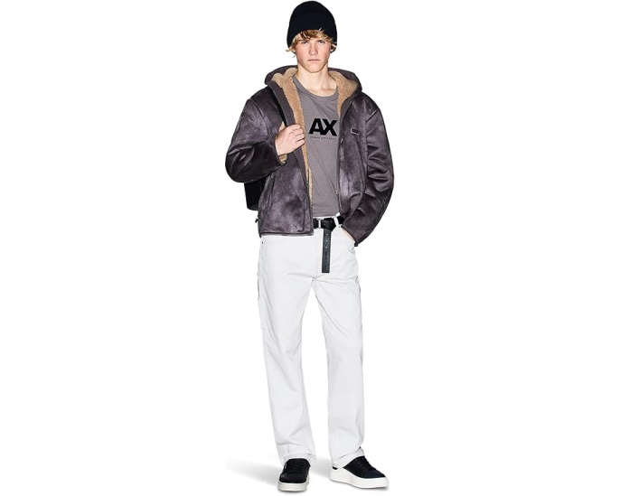 Хлопковая футболка Armani Exchange с логотипом и прямым подолом
