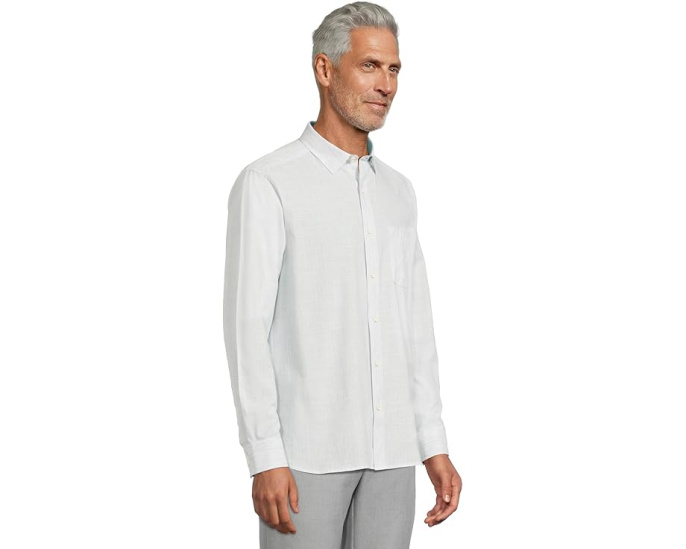 Льняная рубашка Stripe Slub от Johnston & Murphy