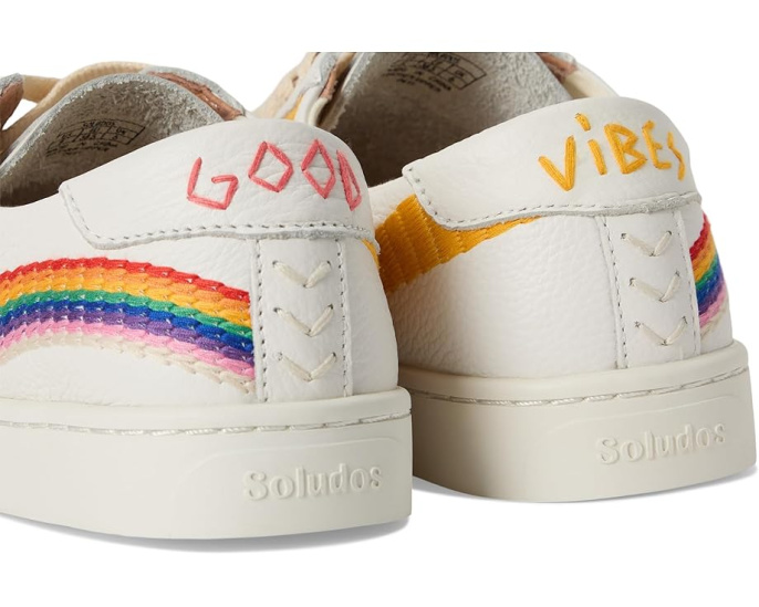 Кроссовки Soludos Rainbow Wave с кожаным верхом и вышивкой