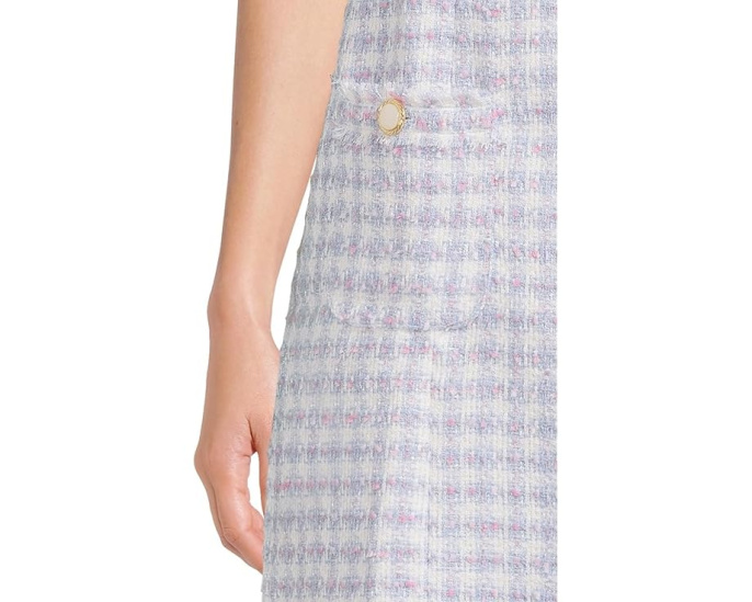 Платье Gwynne Boucle Shift от Lilly Pulitzer с квадратным вырезом и клетчатым принтом