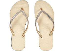 Блестящие шлепанцы Havaianas Slim Sparkle с блестками на подошве и ремешках
