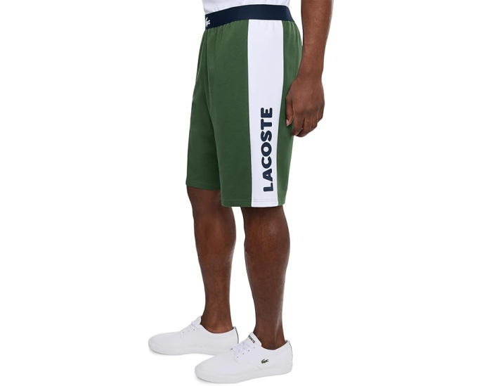 Шорты Lacoste для отдыха прямого кроя из флиса с принтом