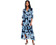 Макси платье Calvin Klein с рукавами 3/4 и цветочным принтом индиго