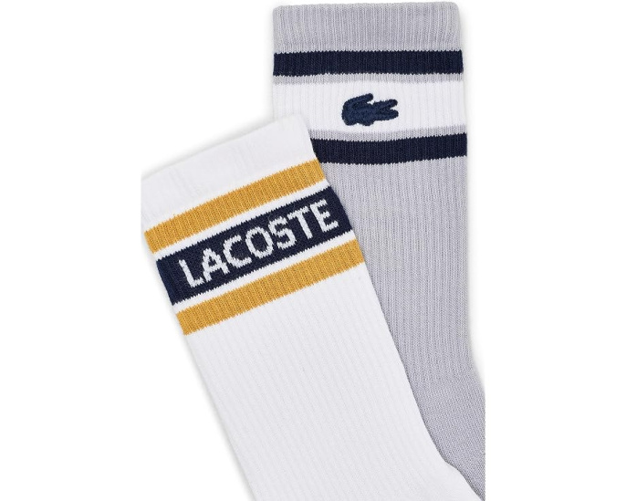 Lacoste 2 пары полосатых носков с логотипом