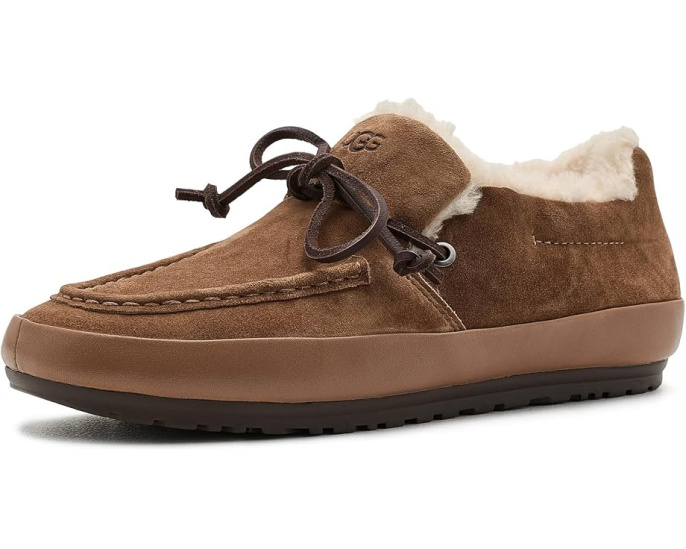 Мокасины UGG Quill Slip-On с мехом и декоративным шнурком