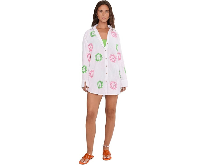 Рубашка Kwitney Embroidered Long от Lilly Pulitzer с вышивкой