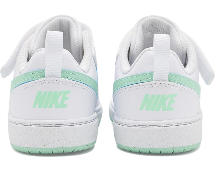 Кроссовки Nike Court Borough Low Fade для малышей White и Arctic Green