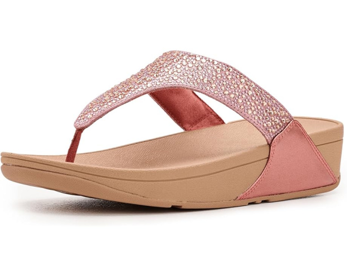 Сандалии FitFlop Lulu Crystal-mix с металлизированным верхом и перемычкой между пальцев