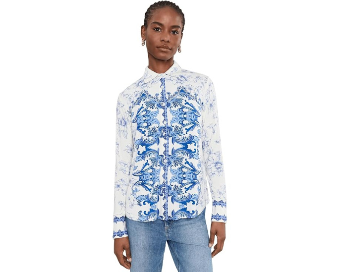Блуза Johnny Was The Janie Favorite Button Front Shirt Vallora с принтом
