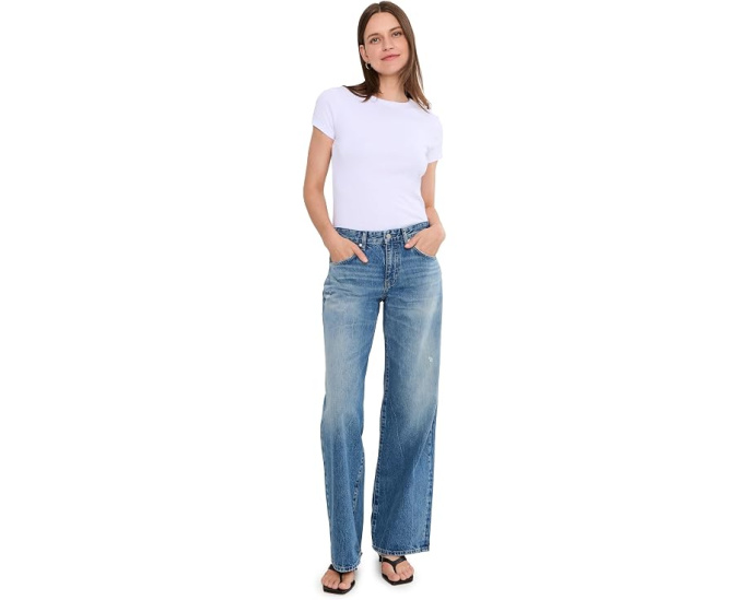 Джинсы AG Jeans Adria Low Rise Baggy Wide Leg в цвете Reserva свободного кроя