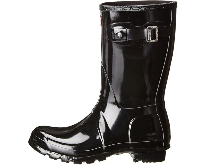 Резиновые сапоги Hunter Original Short Gloss укороченные с декором