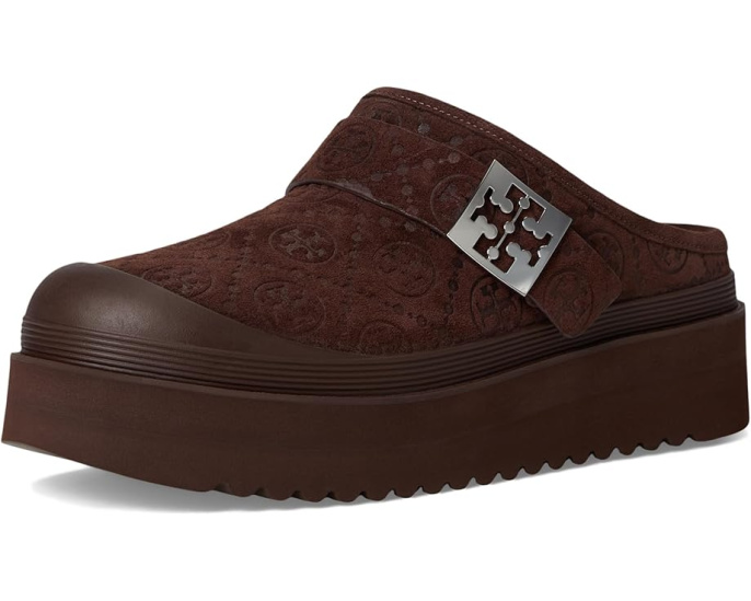 Мюли Mellow на платформе с подкладкой из овчины и фурнитурой Double T Tory Burch