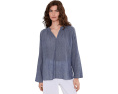 Eileen Fisher топ Cotton Microstripe Pucker Raglan с рукавом реглан