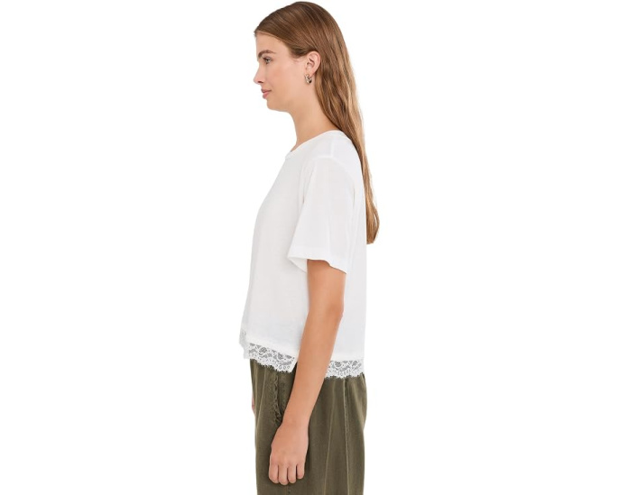 Lainey Lace Trim Shorts Sleeve Tee