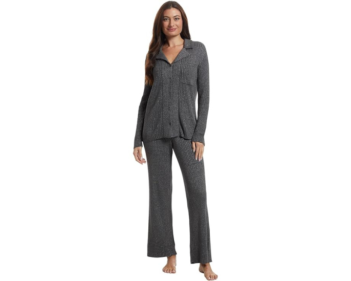 Рубашка CozyChic Ultra Lite Lurex Barefoot Dreams с блестящей вставкой