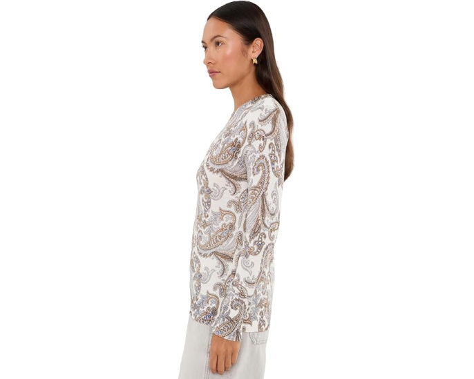 Свитер Lauren Ralph Lauren Petite Paisley Cotton-Modal с узором пейсли