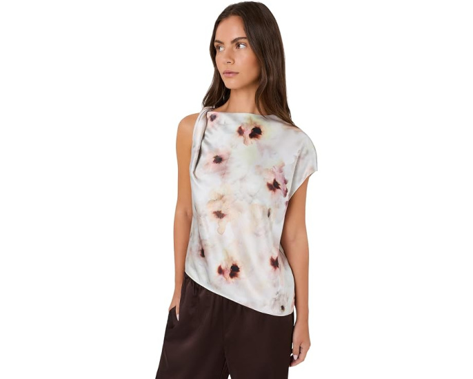Топ Watercolor Floral Twist Shoulder от Vince