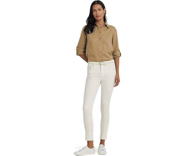 Льняная рубашка Lauren Ralph Lauren цвета Birch Tan