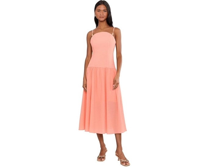 Саржевое миди-платье Adrianna Papell Seersucker Midi Dress
