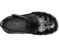 Детские сандалии Crocs Isabella Sandal с блестками черно серебристые
