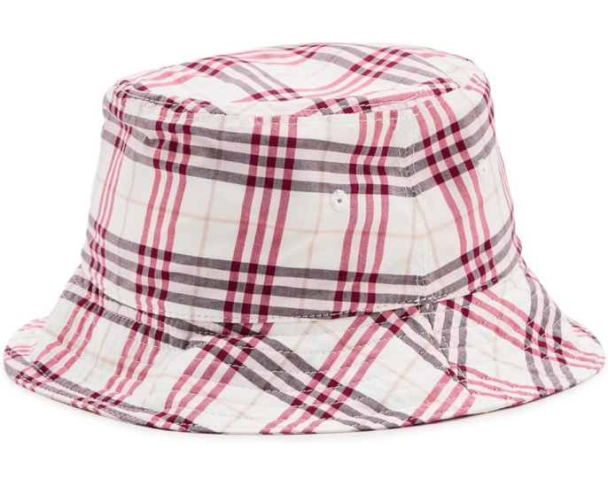 Burberry Kids ведро шляпа с клетчатым узором из хлопка