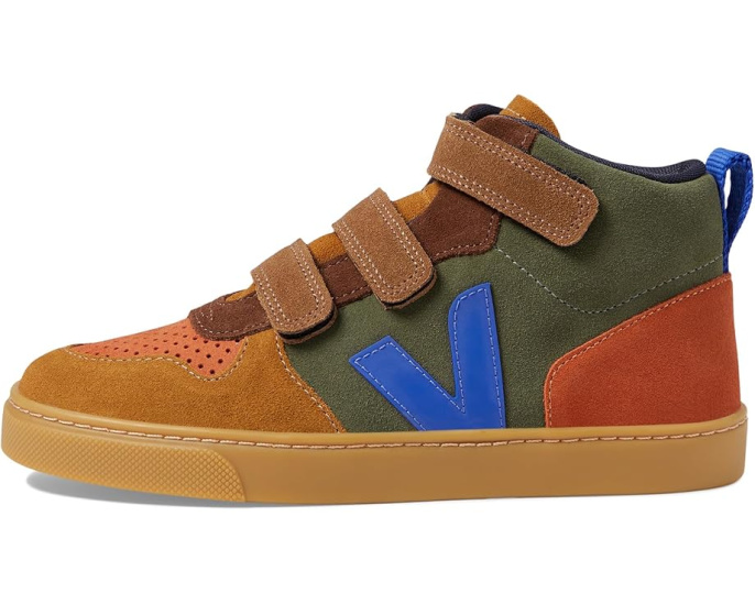 Детские кроссовки VEJA Small V-10 Mid на липучке из кожи