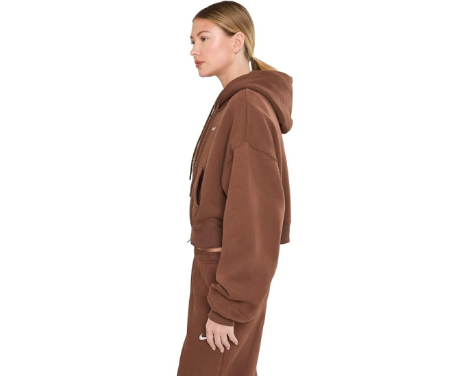 Nike худи Studio Fleece полноценная молния оверсайз укороченная