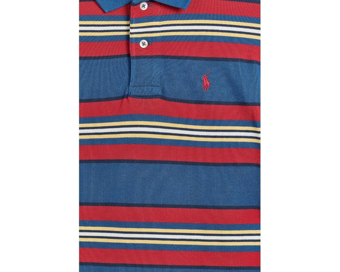 Striped Cotton Mesh Polo Shirt (Big Kid)