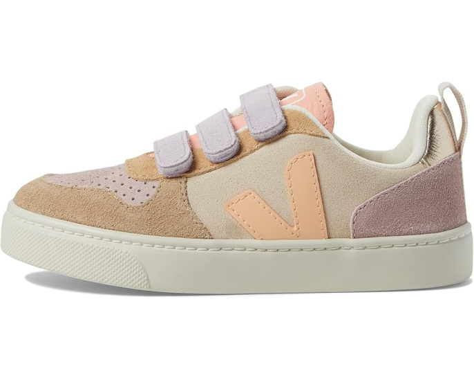 Детские кроссовки VEJA Small V-10 Suede с верхом из замши и тремя липучками