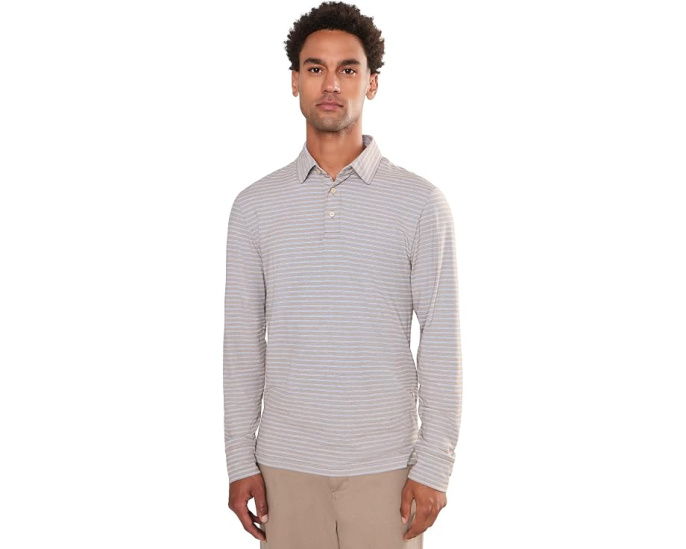 Faherty лонгслив поло Long Sleeve Movement в полоску