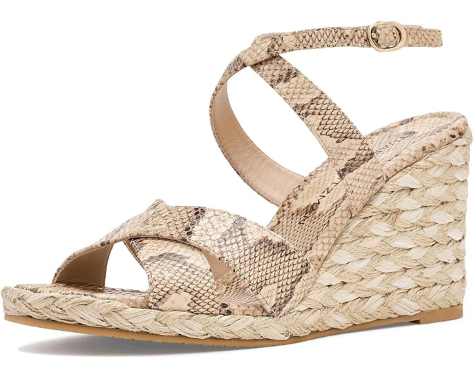 Сандалии Stuart Weitzman Alyssa на танкетке из замши и кожи
