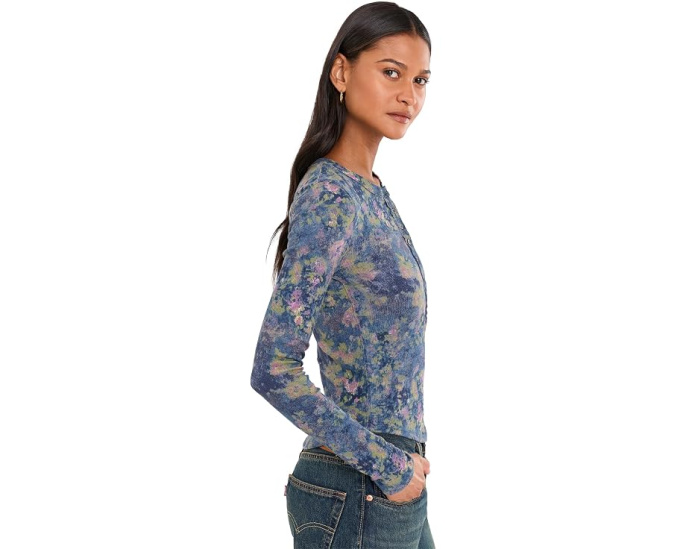Free People Джемпер Jamie с принтом и длинным рукавом